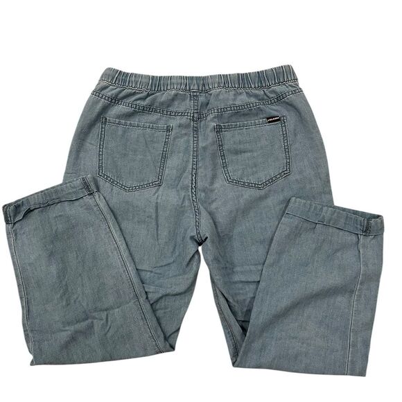 Volcom Women's Denim Cropped Pants Elastic Waist Casual - Picture 2 of 5